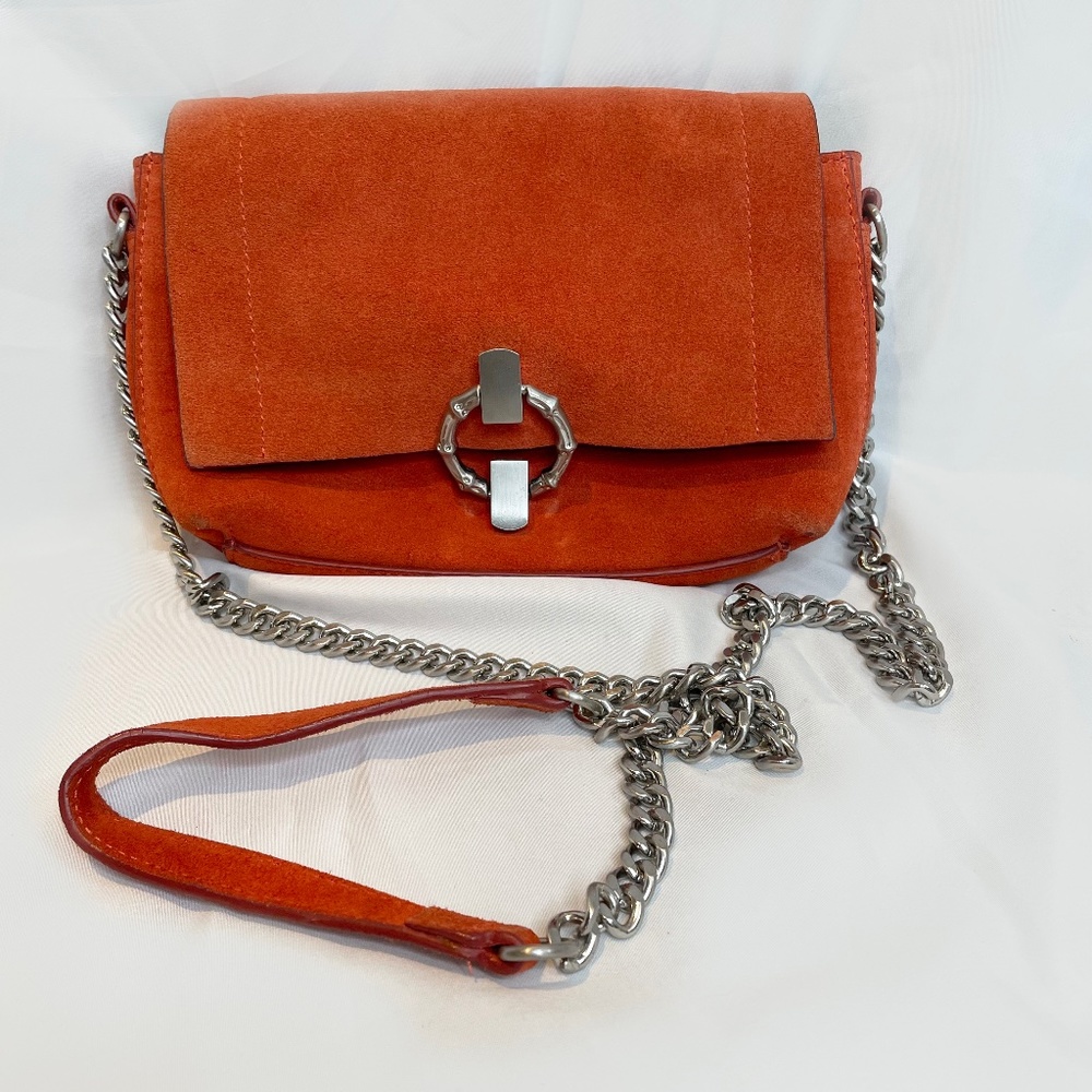ZARA Burnt Orange Suede Crossbody Purse